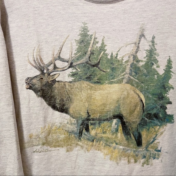 ☼Vintage Elk Mock Neck Long Sleeve☼ - Picture 5 of 9